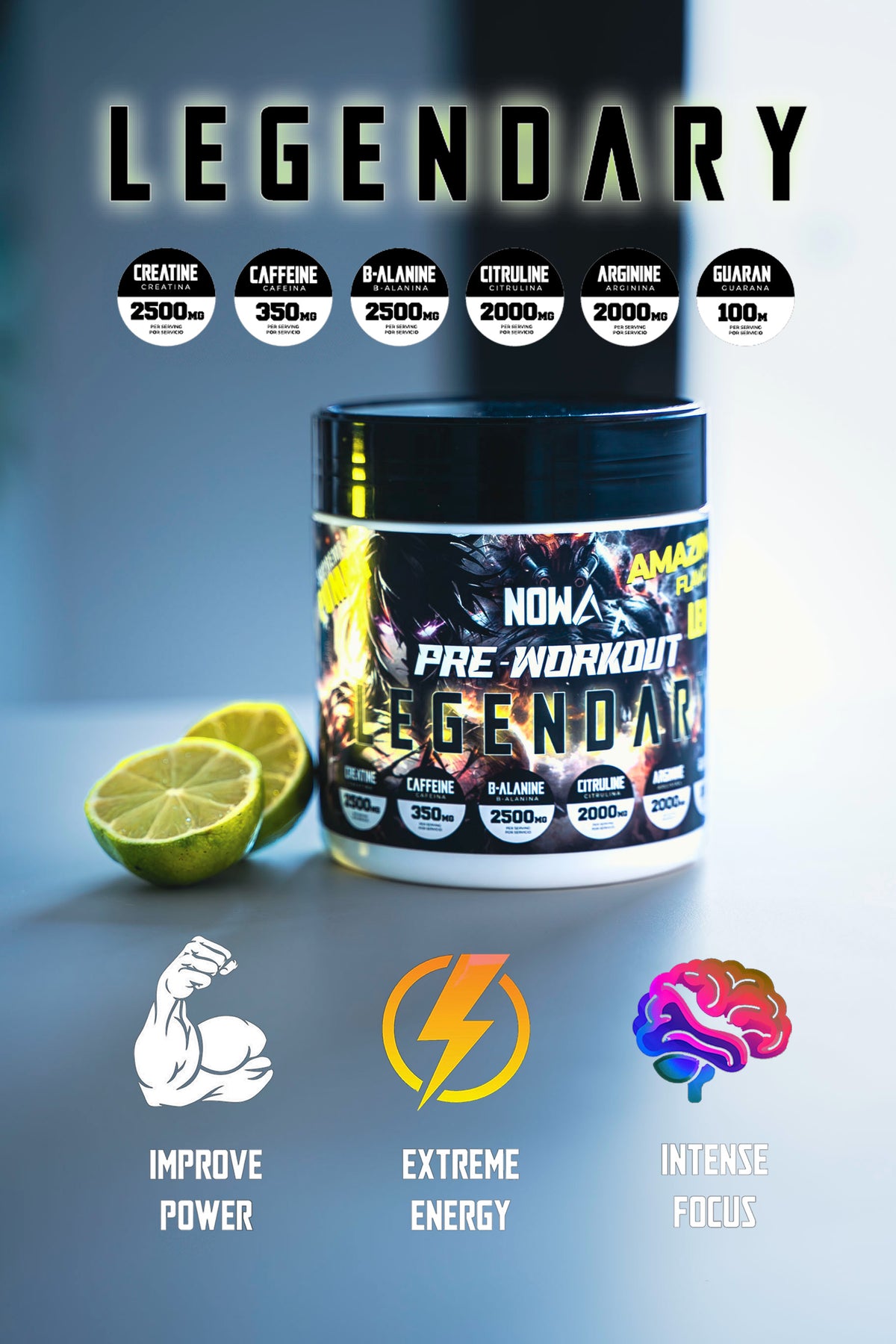 PACK ENERGÍA - Creatina + Pre Entreno + Shaker